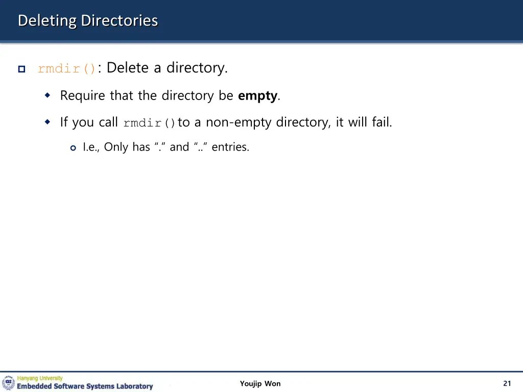 deleting directories