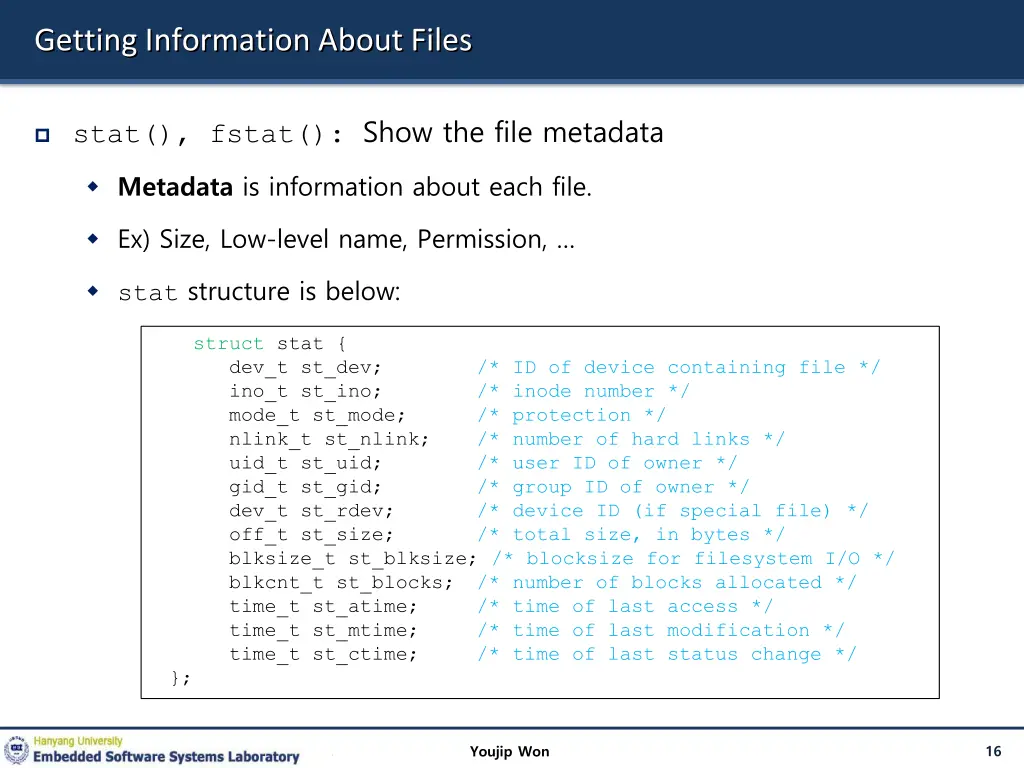 getting information about files