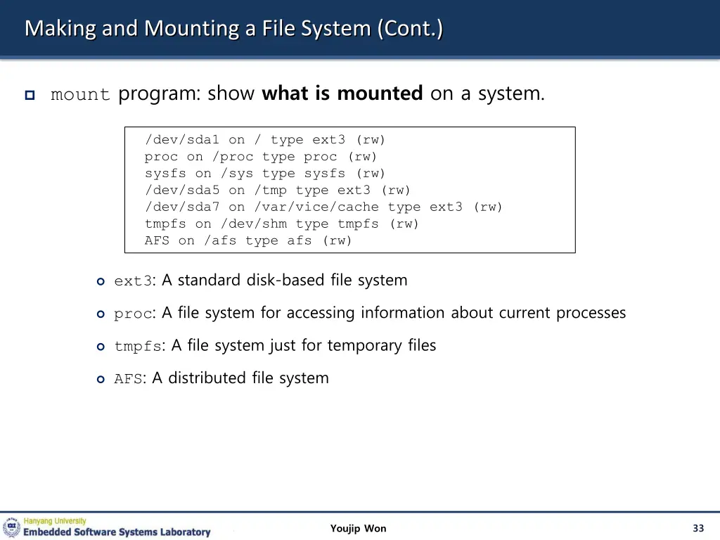 making and mounting a file system cont 1