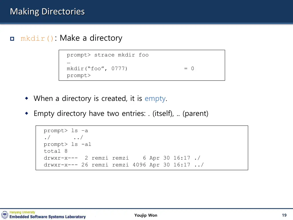 making directories