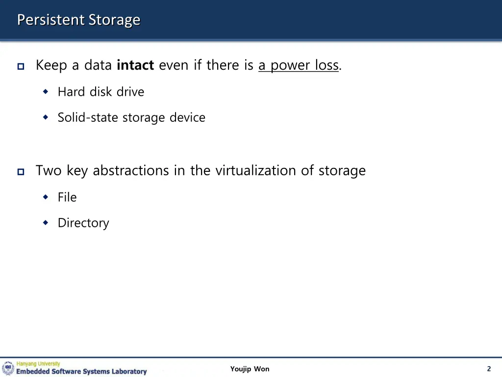 persistent storage