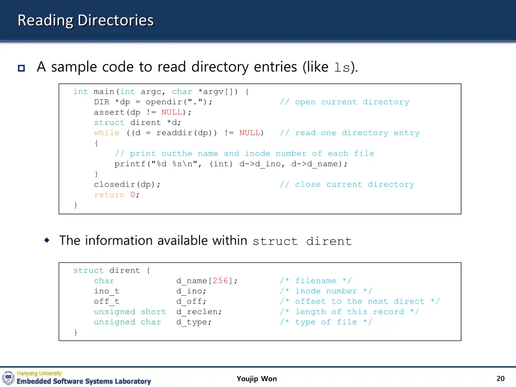 reading directories