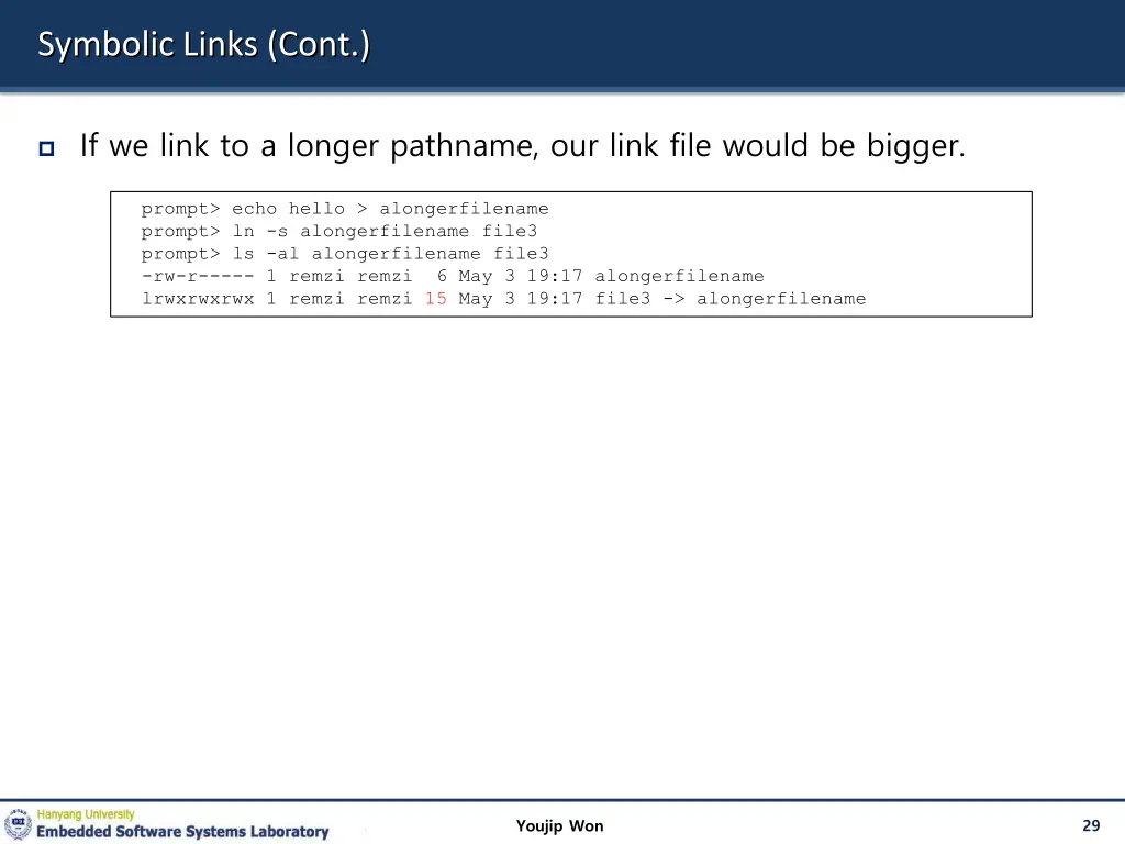 symbolic links cont 1