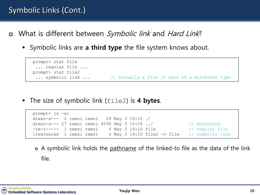 symbolic links cont