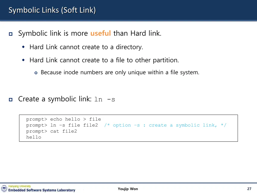 symbolic links soft link