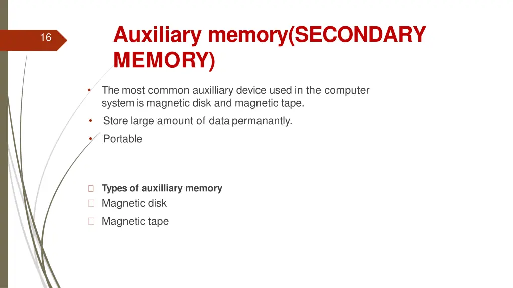 auxiliary memory secondary memory