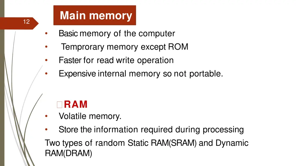 main memory