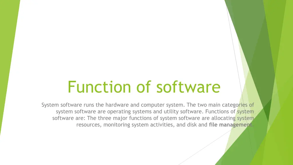 function of software