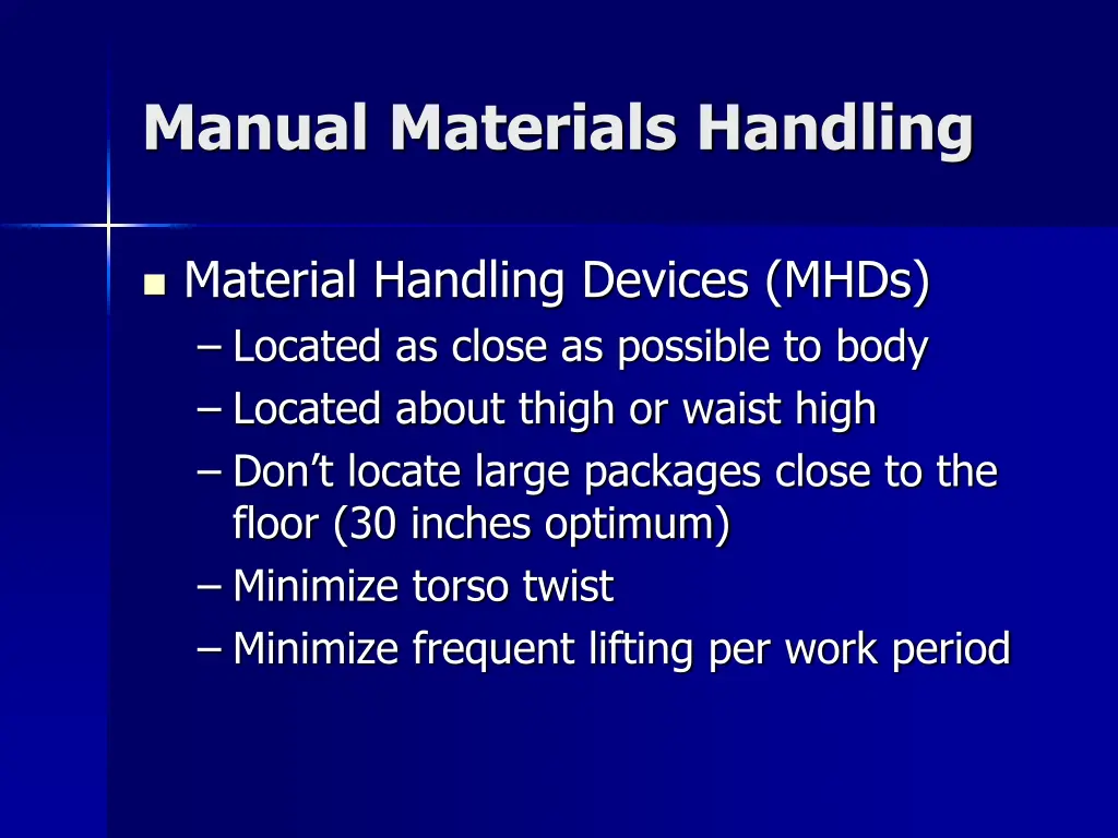 manual materials handling