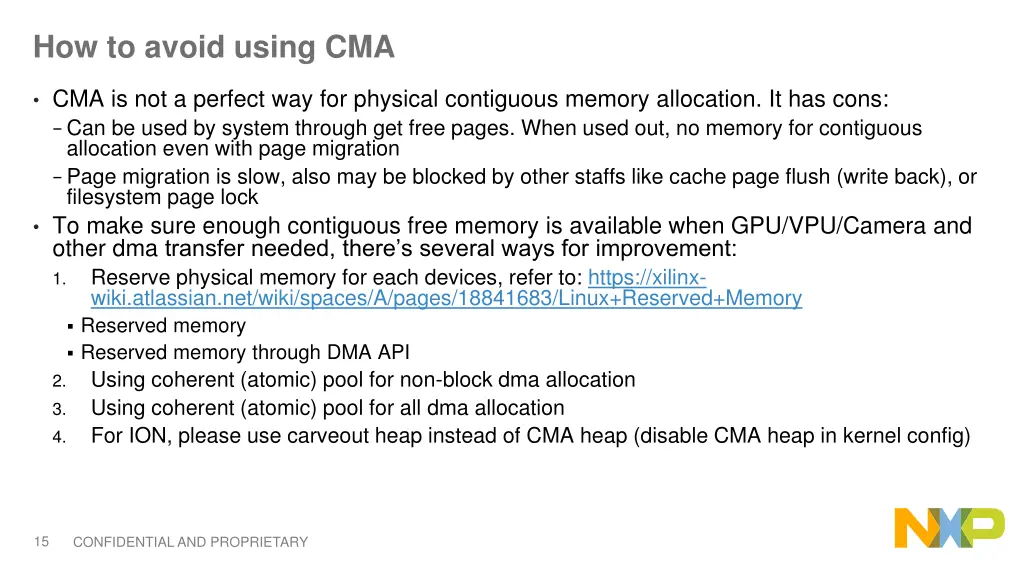 how to avoid using cma