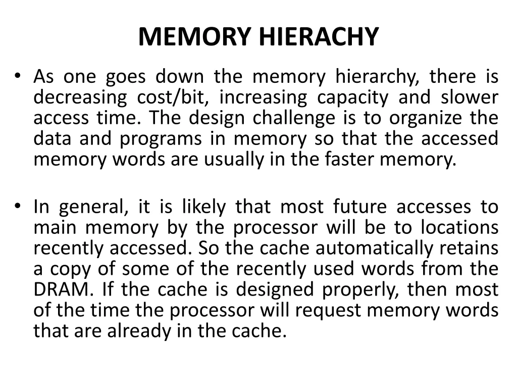 memory hierachy 2