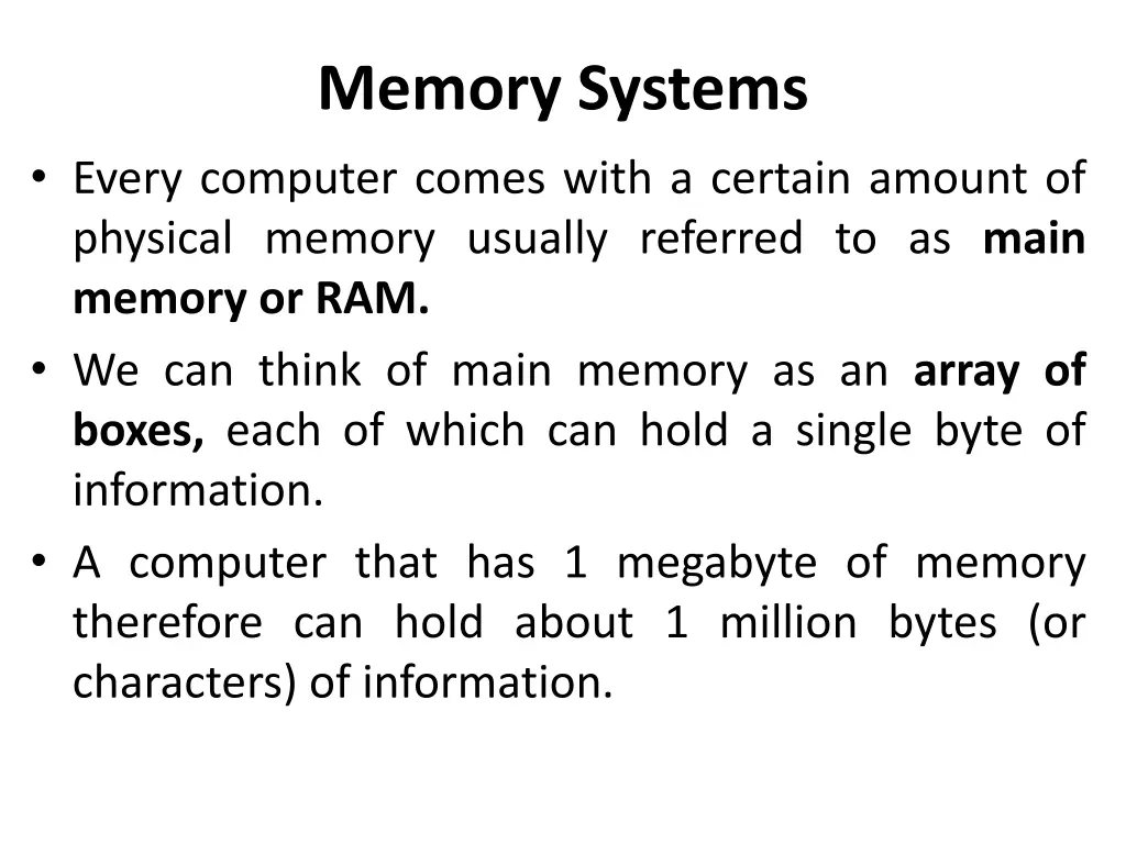 memory systems 2