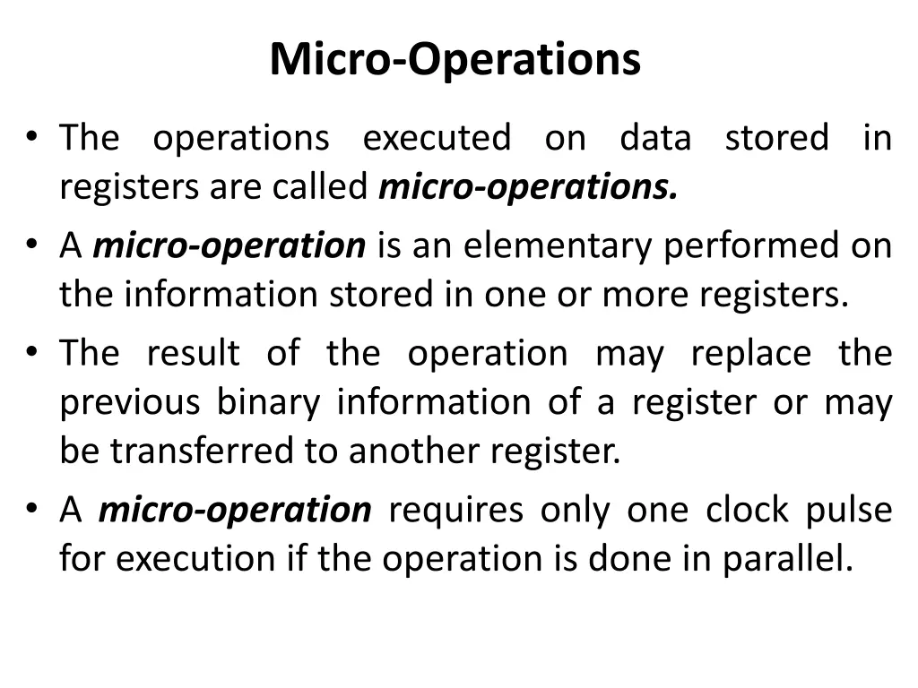 micro operations