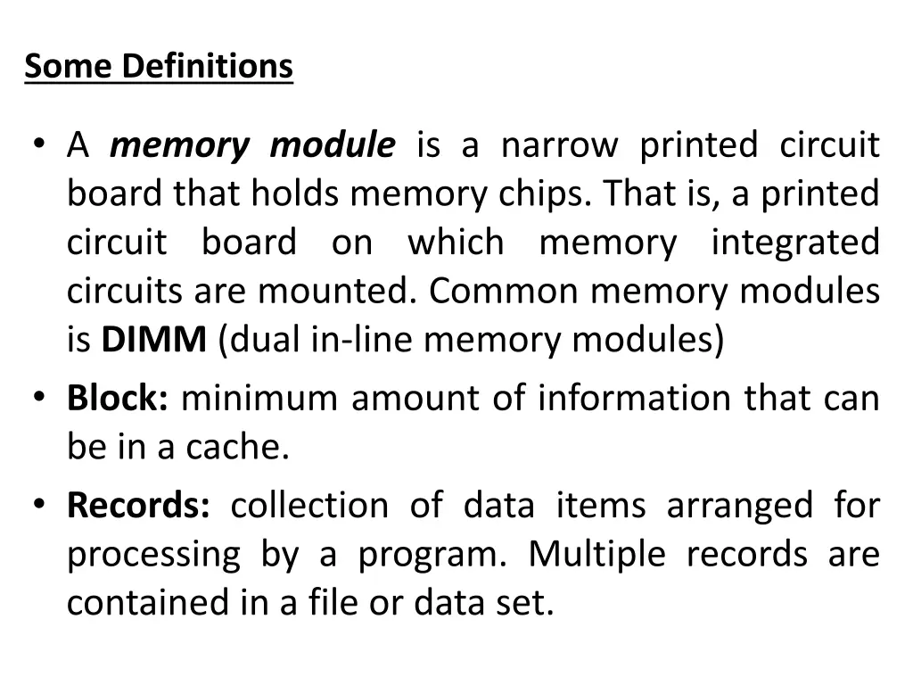 some definitions