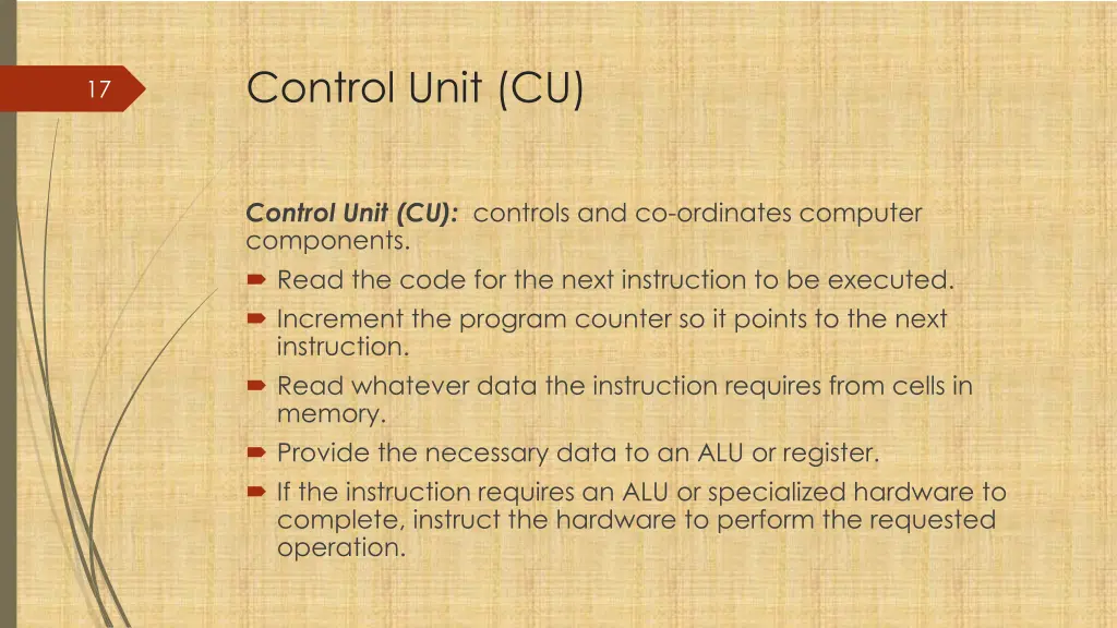 control unit cu