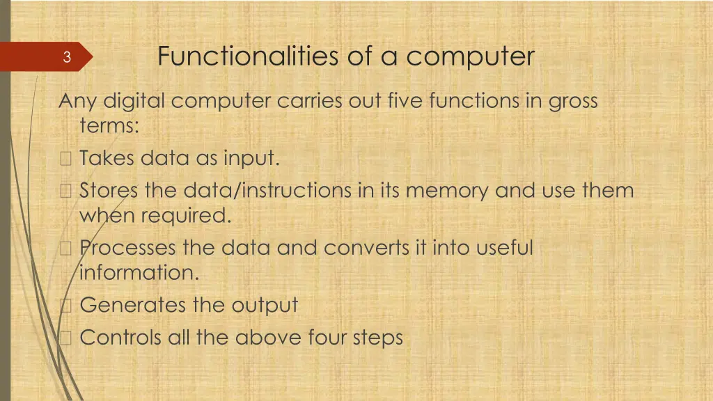 functionalities of a computer