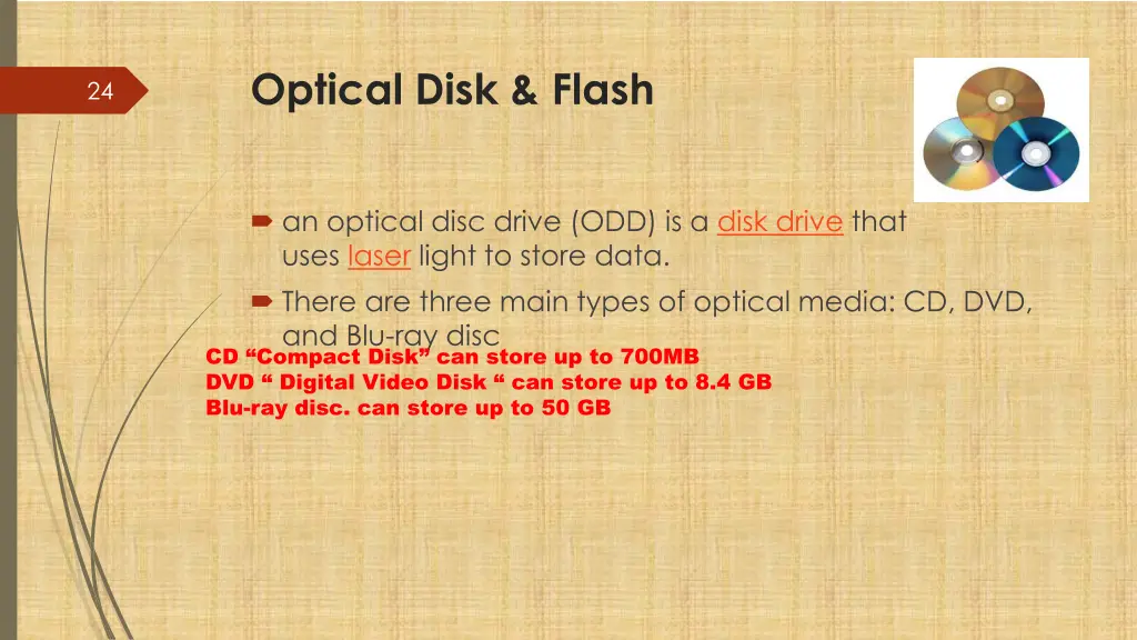 optical disk flash