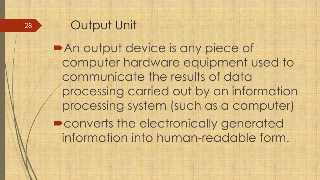 output unit