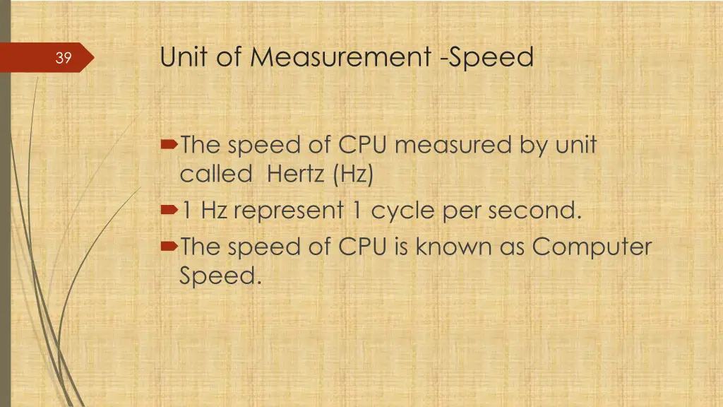 unit of measurement speed