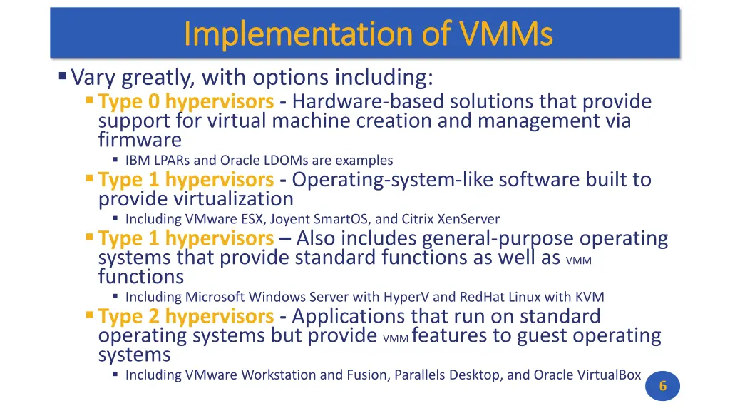 implementation of vmms implementation of vmms