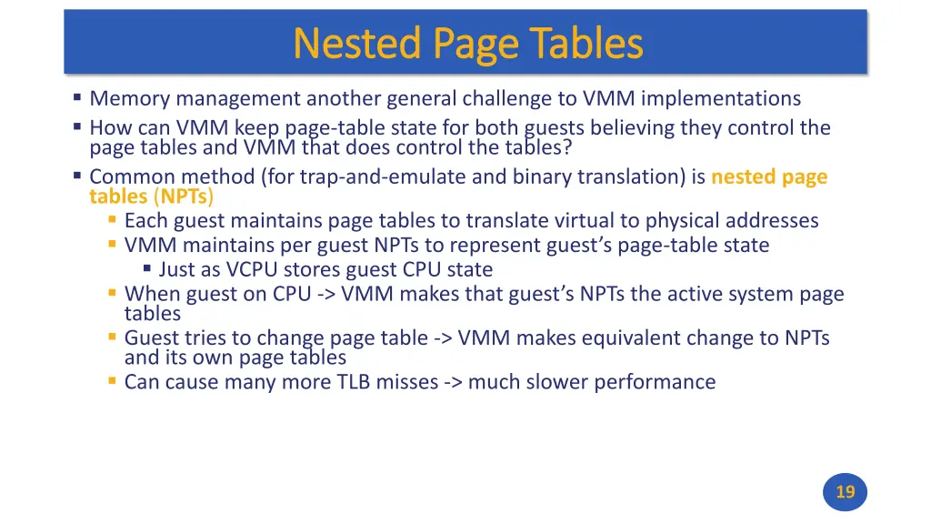 nested page tables nested page tables