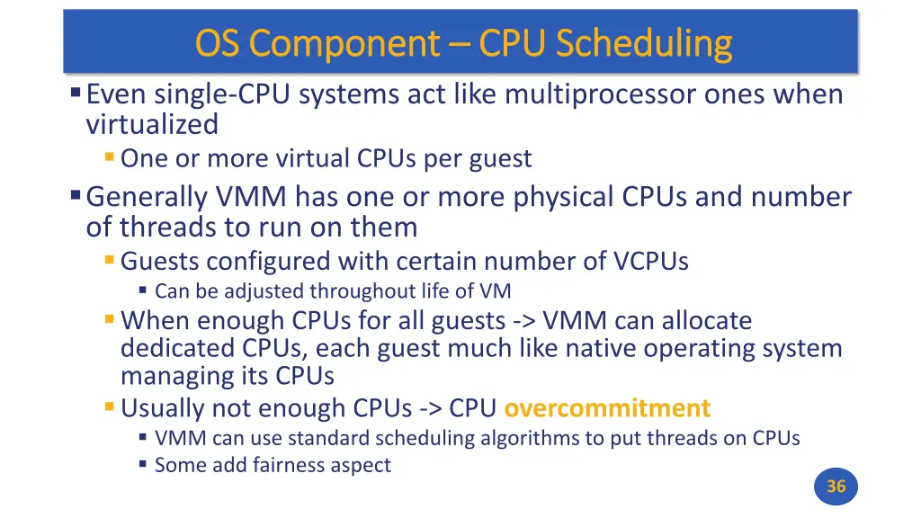 os component os component cpu scheduling even