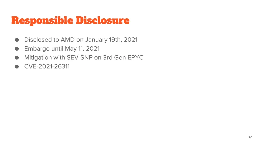 responsible disclosure