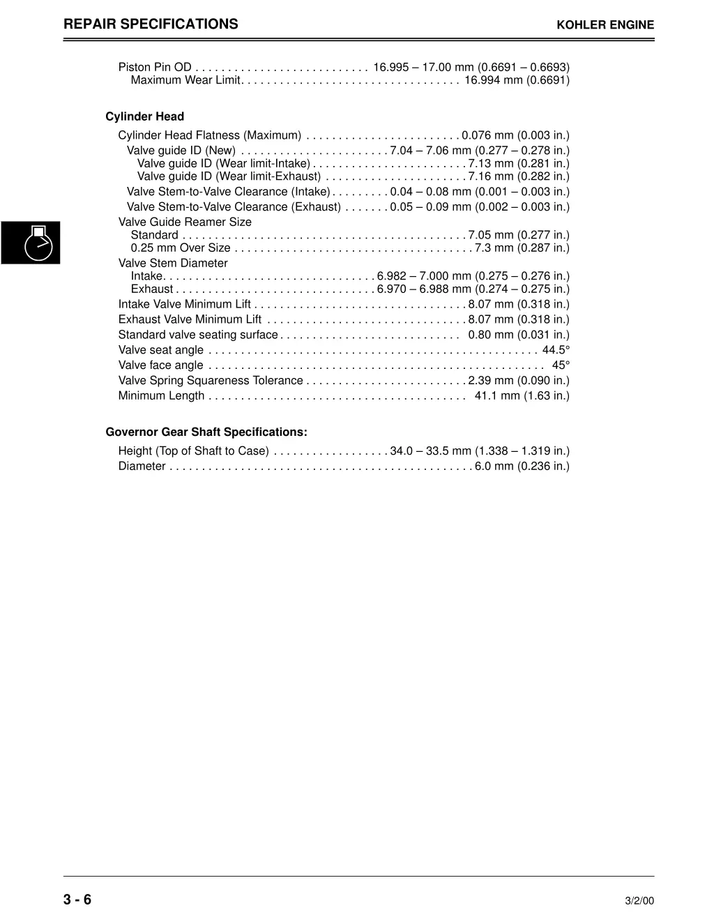 repair specifications 1