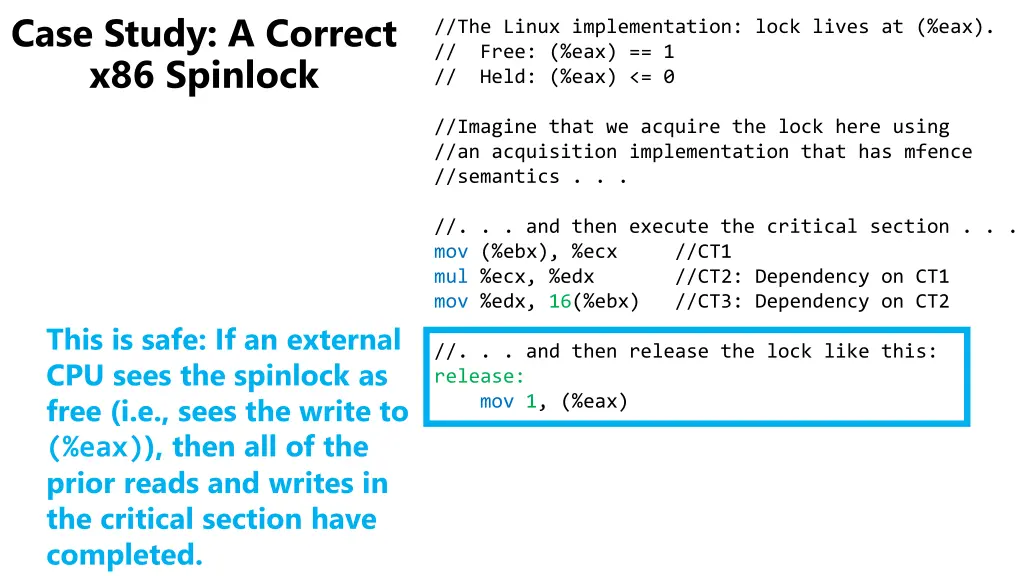 case study a correct x86 spinlock 1