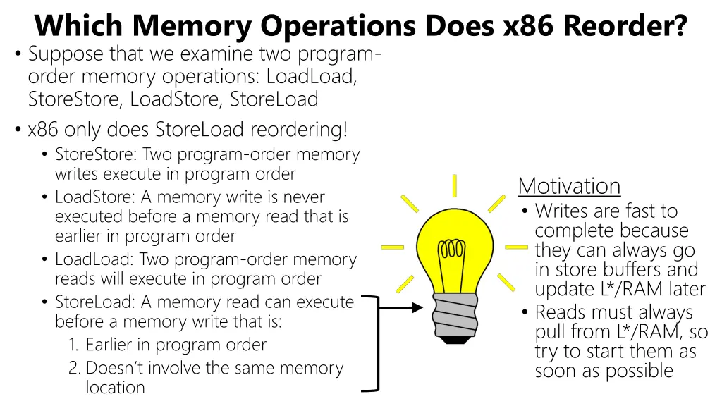 which memory operations does x86 reorder suppose 2