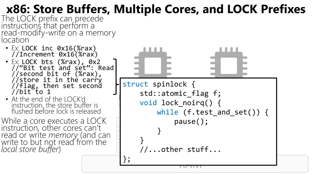 x86 store buffers multiple cores and lock 2