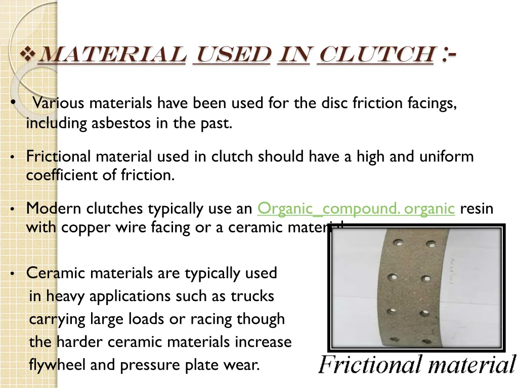 material used in clutch