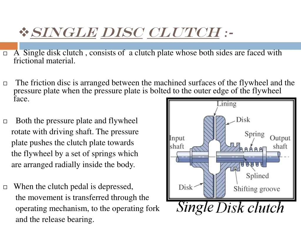 single disc clutch