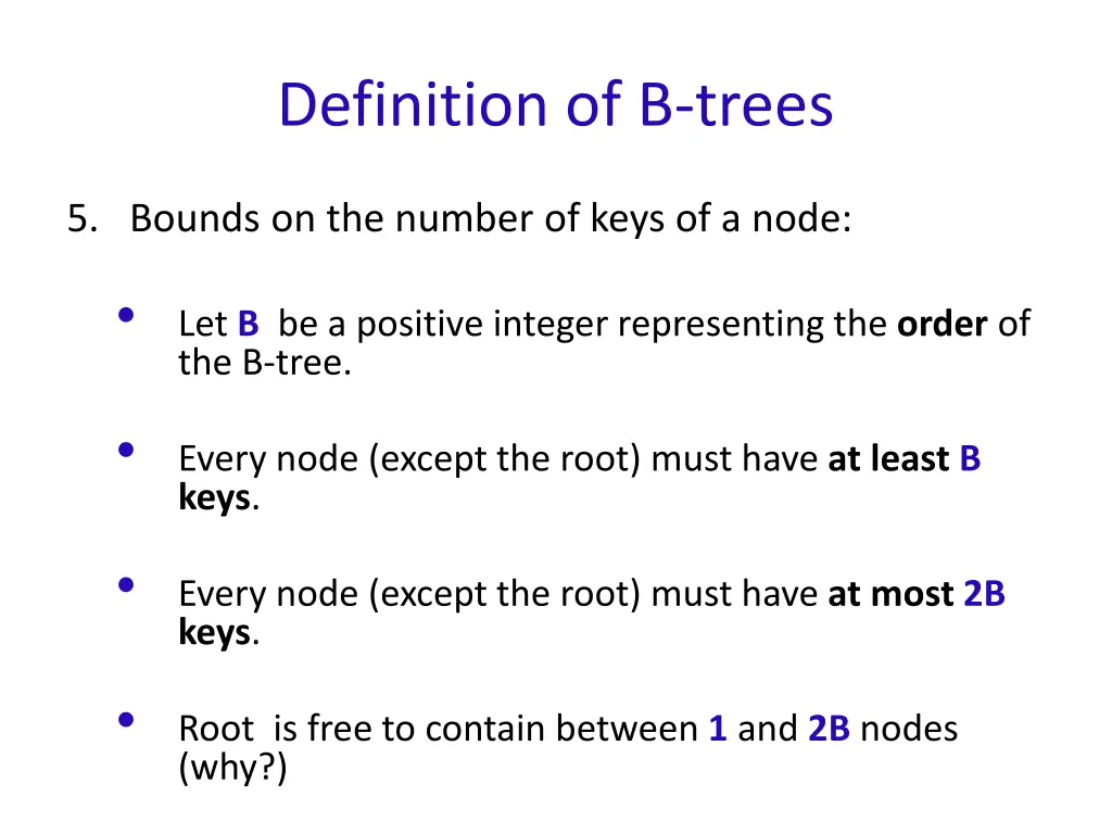 definition of b trees 2