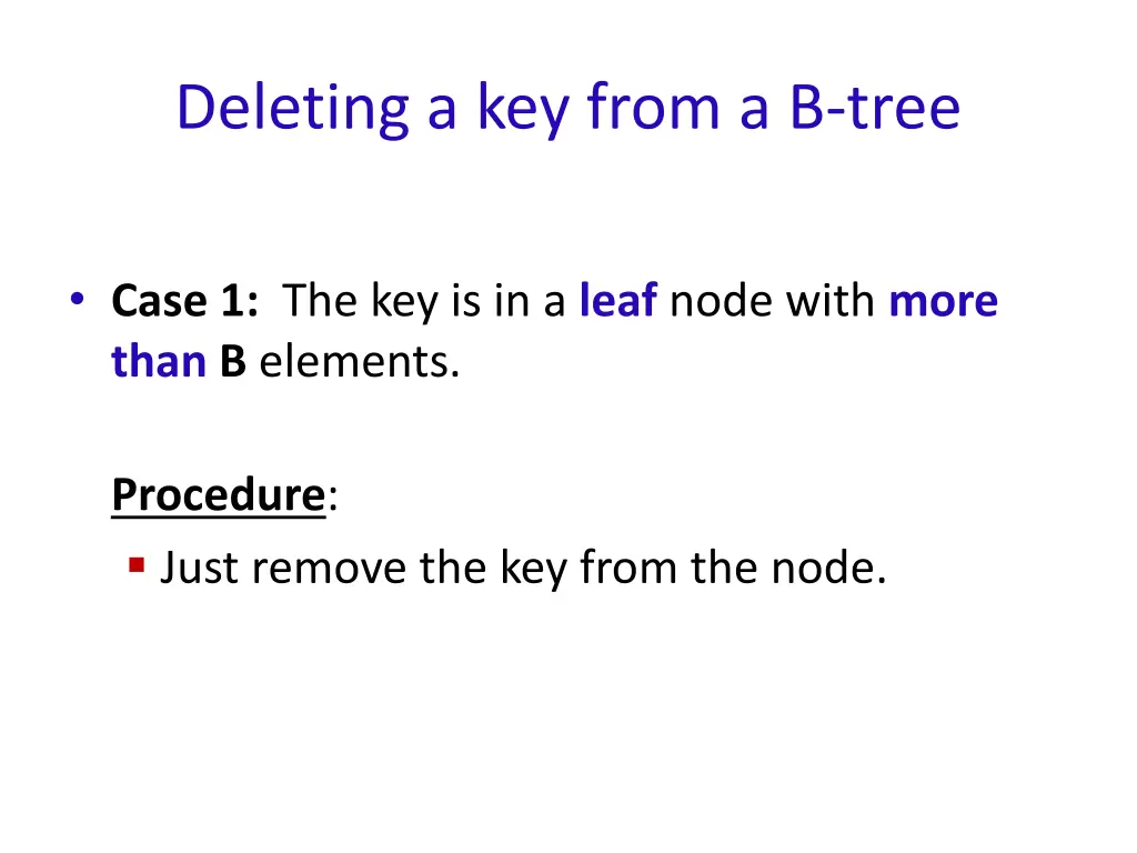 deleting a key from a b tree 1