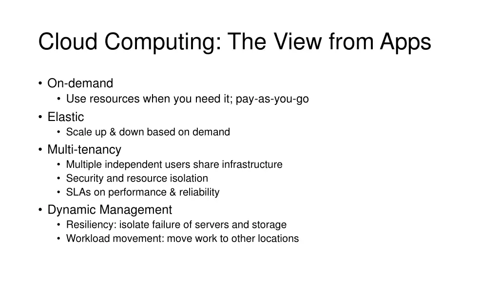 cloud computing the view from apps