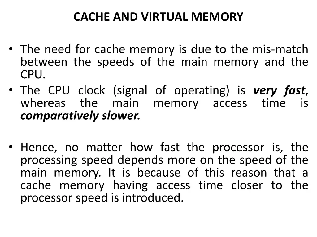 cache and virtual memory 1