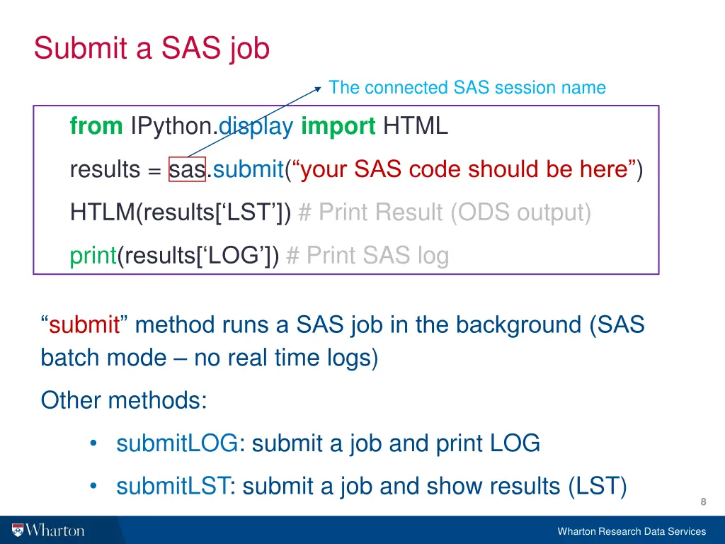 submit a sas job