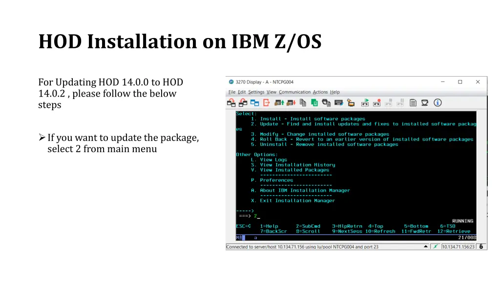 hod installation on ibm z os 10