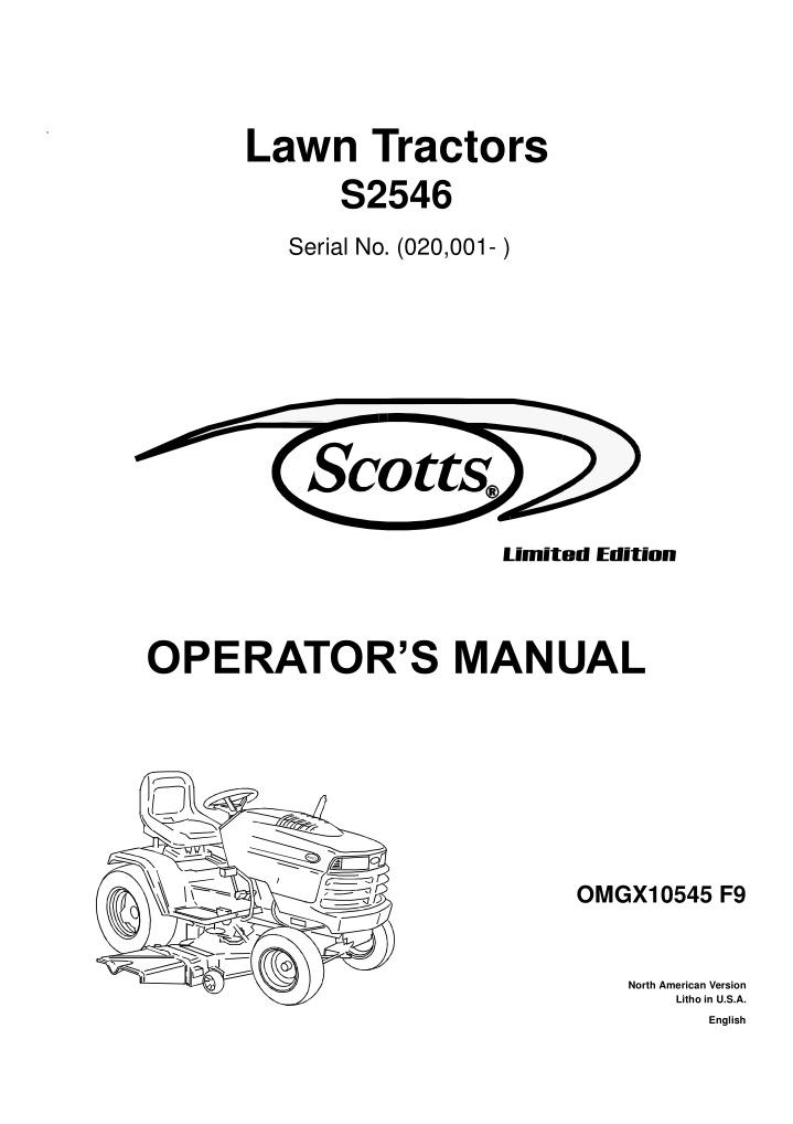 lawn tractors s2546