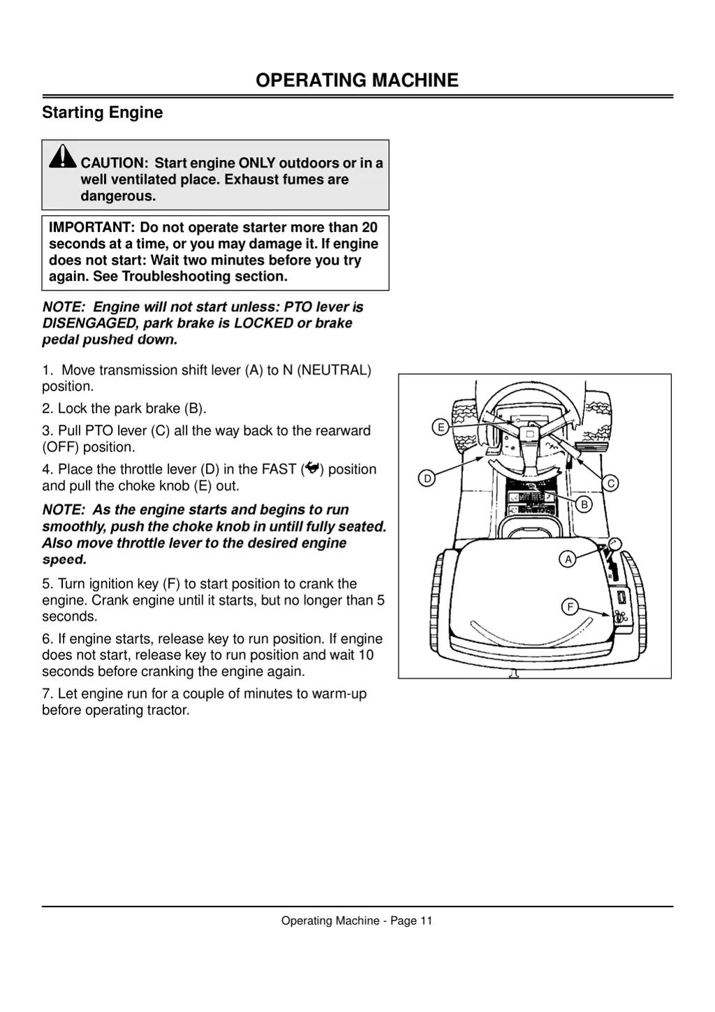 operating machine 4