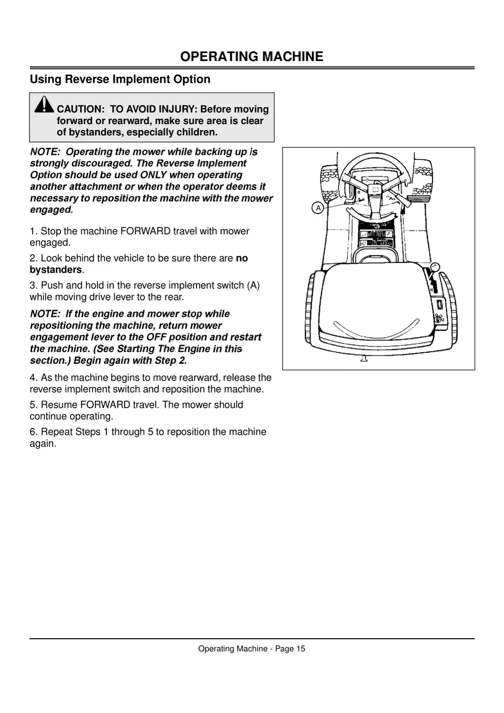 operating machine 8