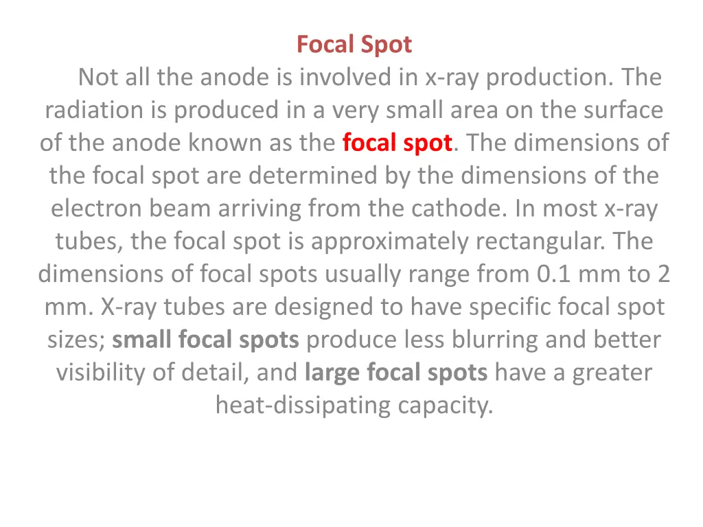 focal spot