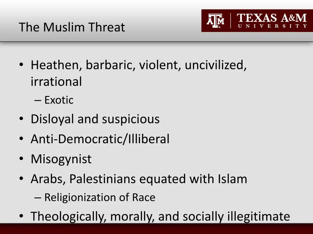 the muslim threat