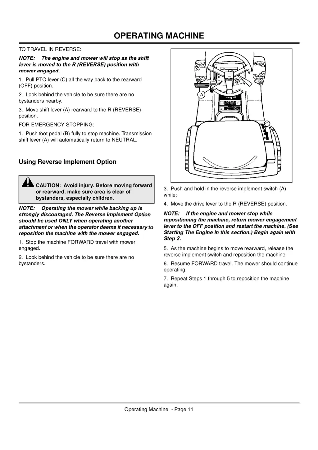 operating machine 5