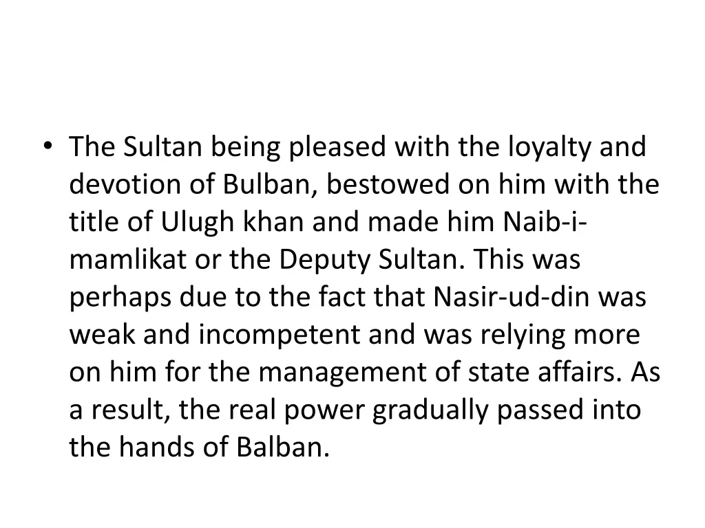 the sultan being pleased with the loyalty