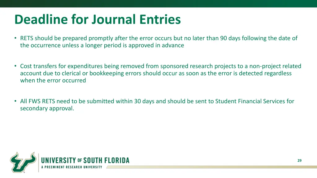 deadline for journal entries