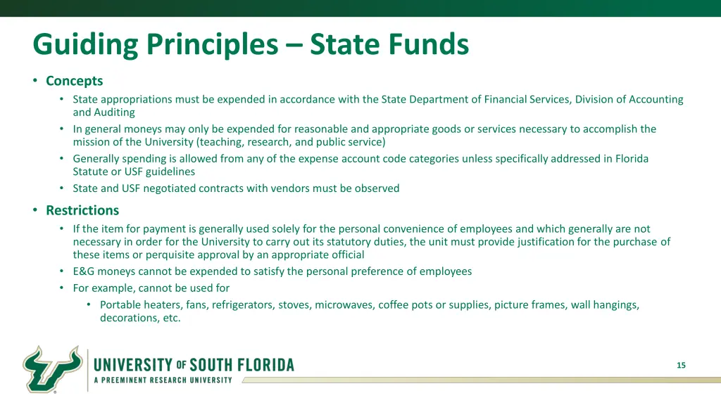 guiding principles state funds