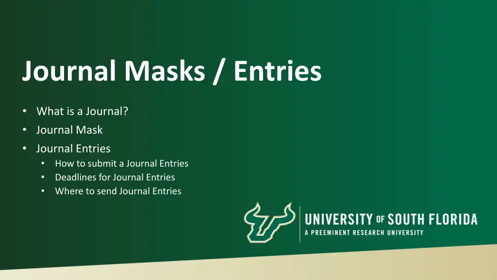 journal masks entries