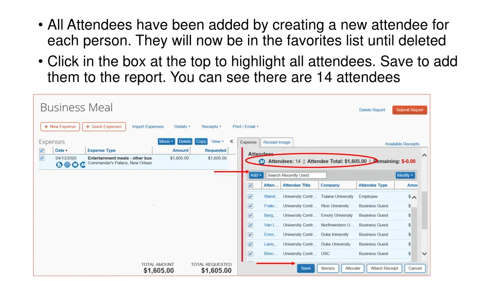 all attendees have been added by creating